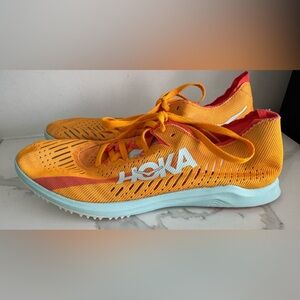 HOKA Cielo X LD Radiant Yellow Camellia Track Spike Running Carbon Fiber M7.5 W9